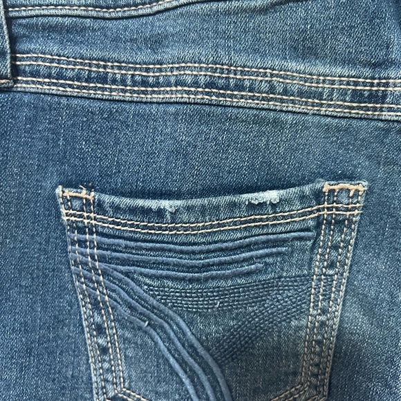 7 For All Mankind Blue Distressed mid rise stretch Jean Shorts 4 - Picture 5 of 9